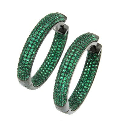 EDIK, aros de plata gruesos con circonitas de colores