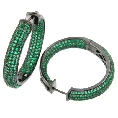 EDIK, aros de plata gruesos con circonitas de colores