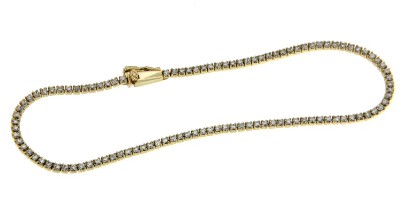 SHARK, pulsera de plata dorada estilo riviere - Roman Joyero