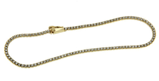 SHARK, pulsera de plata dorada estilo riviere - Roman Joyero