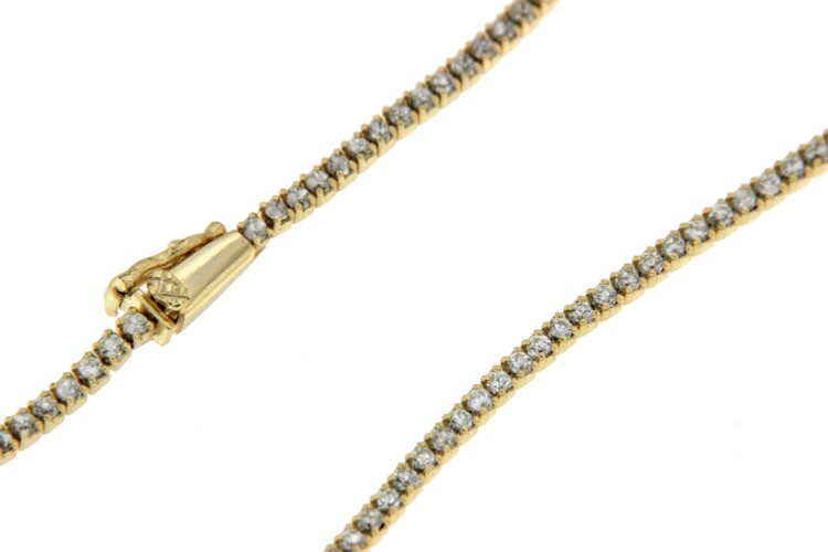 SHARK, pulsera de plata dorada estilo riviere - Roman Joyero