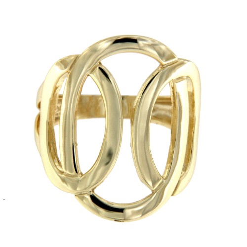 SENISE,anillo de plata dorada con eslabones - Roman Joyero