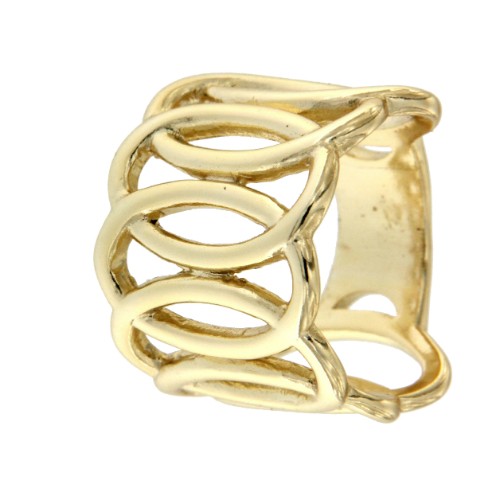 SION, anillo de plata dorada con 7 eslabones - Roman Joyero