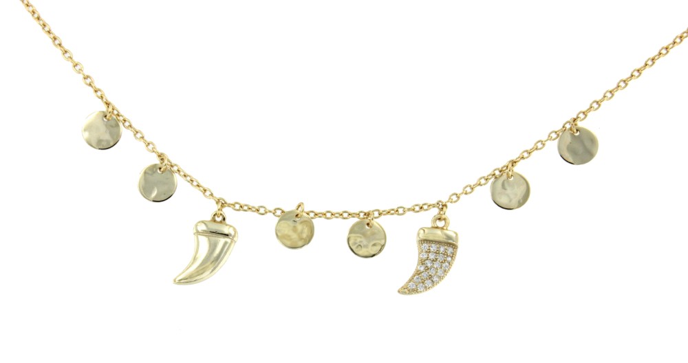 STAR, cadena de plata dorada con dijes - Roman Joyero