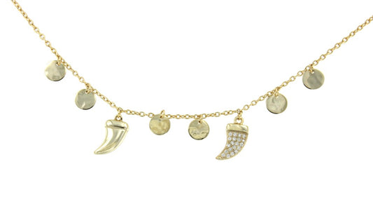 STAR, cadena de plata dorada con dijes - Roman Joyero