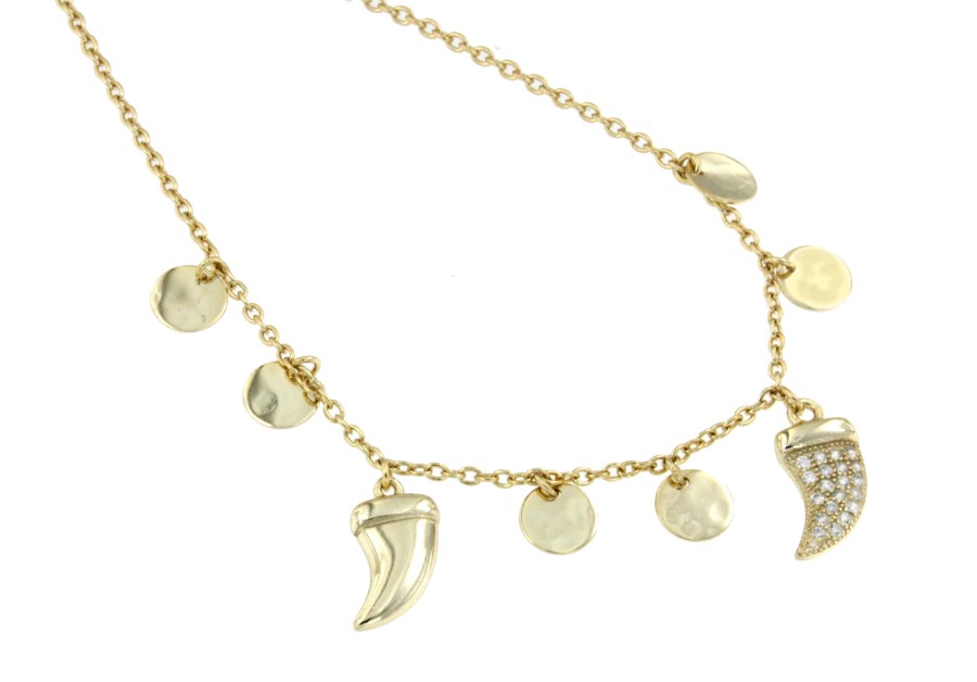 STAR, cadena de plata dorada con dijes - Roman Joyero