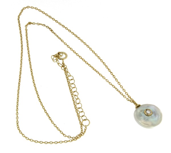 NICOLA, cadena de plata con dije de perla - Roman Joyero