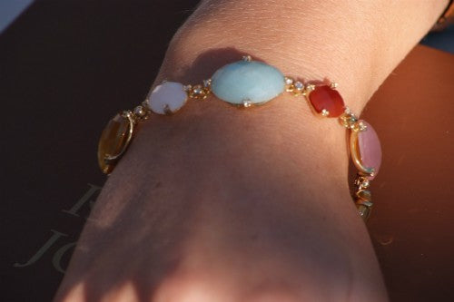 FERRARI, pulsera de oro y diamantes con piedras naturales - Roman Joyero