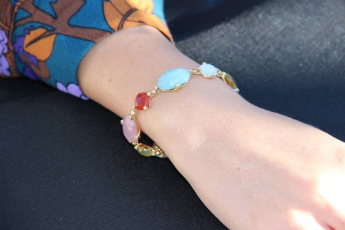 FERRARI, pulsera de oro y diamantes con piedras naturales - Roman Joyero