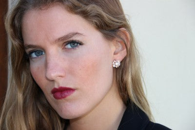 ARTEM, pendientes cortos de plata con circonitas baguette - Roman Joyero