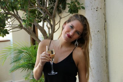 ANTON, pendientes largos de plata para fiestas