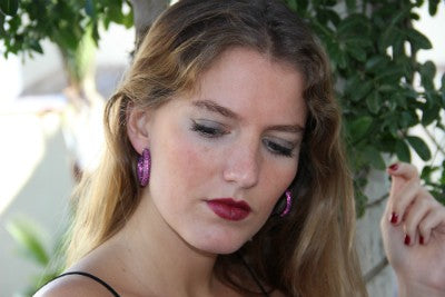 EDIK, aros de plata gruesos con circonitas de colores