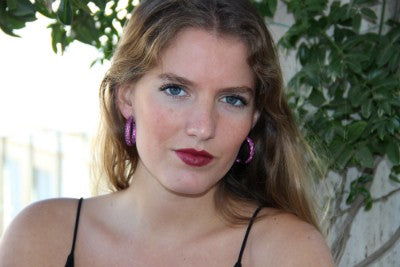 EDIK, aros de plata gruesos con circonitas de colores