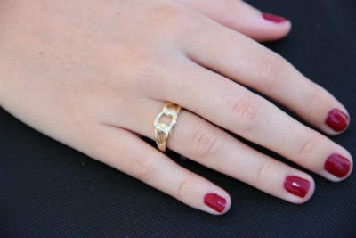 ASCLEPIOS, anillo en plata de ley dorado - Roman Joyero