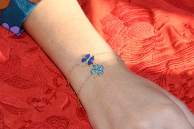 CORAL, pulsera de plata dorada con dije en turquesa - Roman Joyero