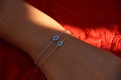 STERN, pulsera de plata dorada con dije - Roman Joyero
