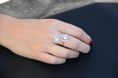 ANYA, anillo de plata vintage con circonitas - Roman Joyero