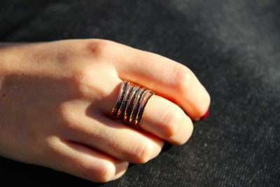 MASHA, anillo de plata ajustador con circonitas