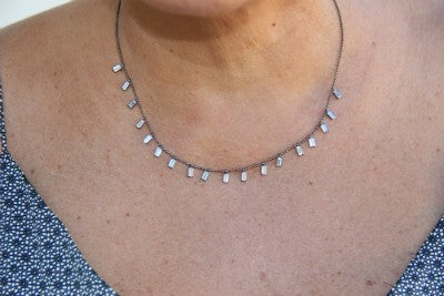 LIOSHA, gargantilla de plata con circonitas en baguette
