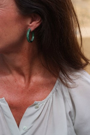 EDIK, aros de plata gruesos con circonitas de colores