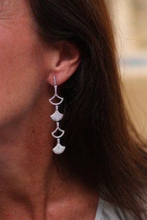 DIMITRI, pareja de pendientes extra largos en plata - Roman Joyero