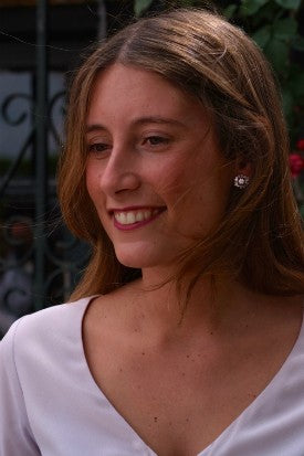 ARTEM, pendientes cortos de plata con circonitas baguette - Roman Joyero