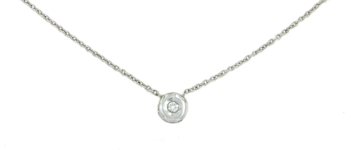 Cadena de oro blanco con chatón - Roman Joyero