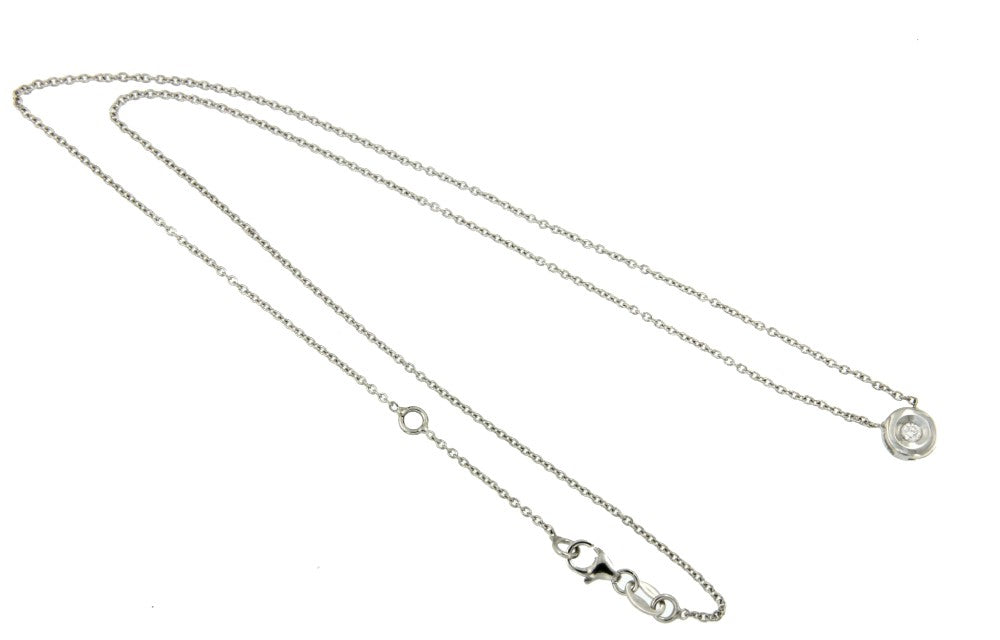 Cadena de oro blanco con chatón - Roman Joyero