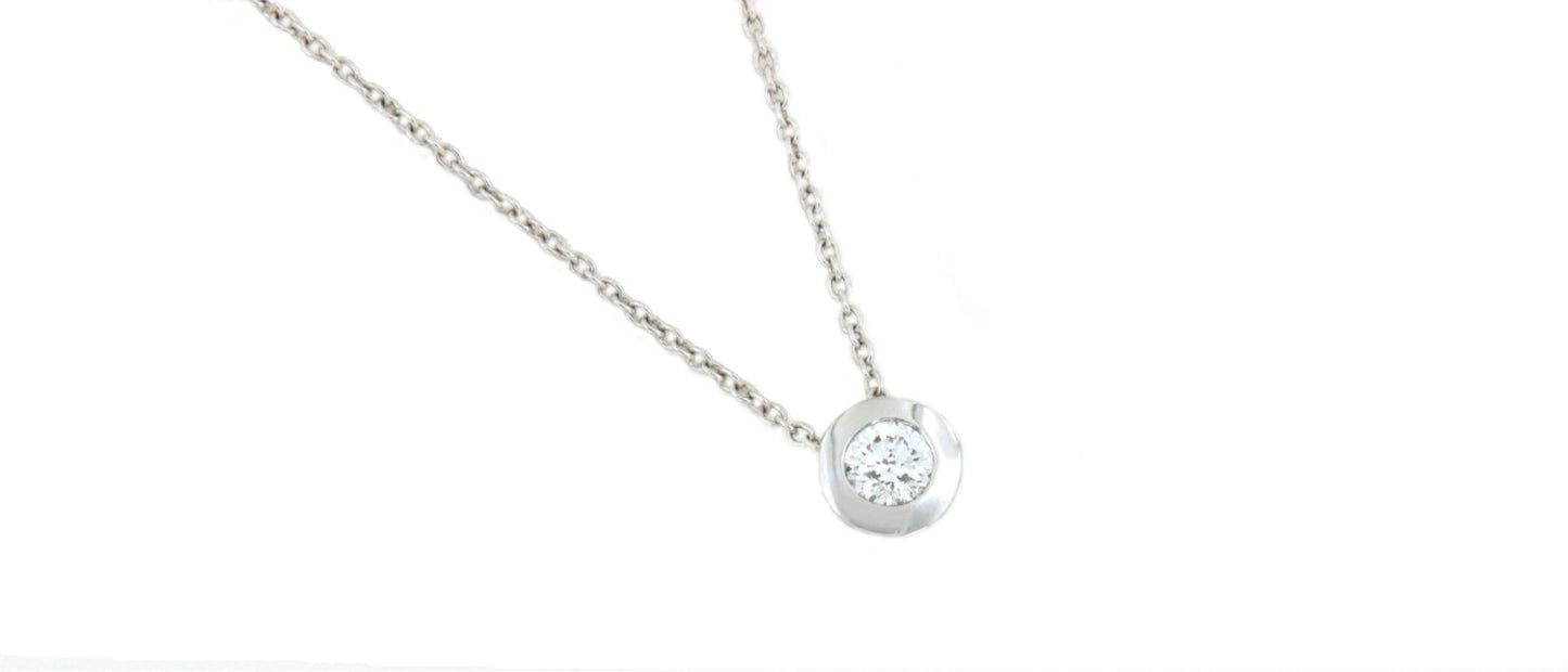 Cadena de oro blanco con chatón brillante - Roman Joyero
