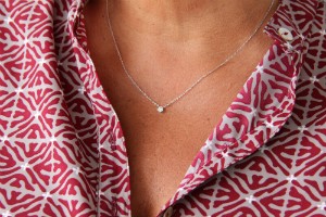 Cadena de oro blanco y diamante central - Roman Joyero