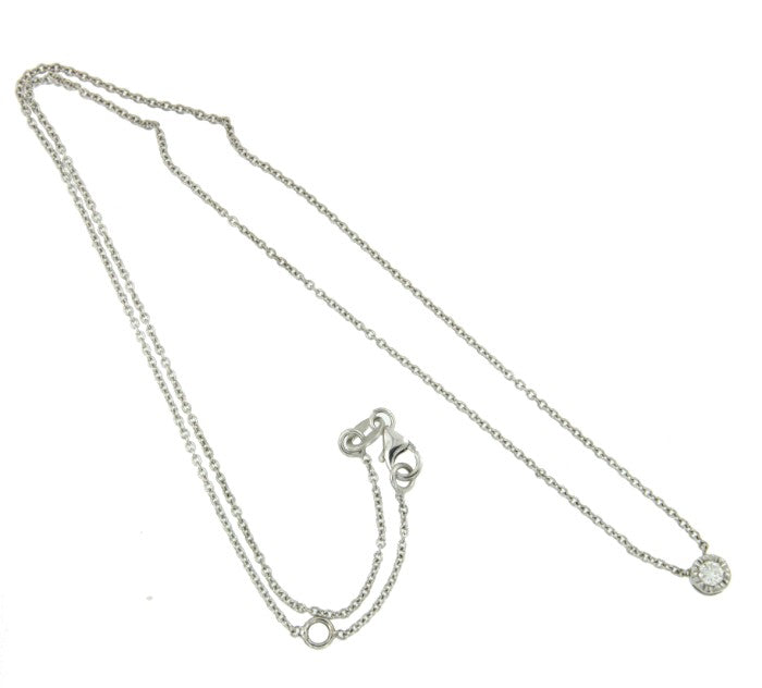 Cadena de oro blanco y diamante central - Roman Joyero