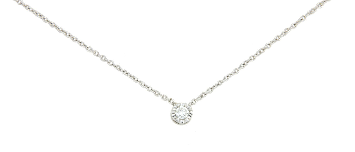 Cadena de oro blanco y diamante central - Roman Joyero