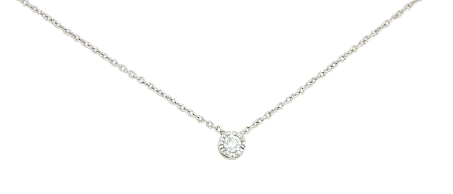 Cadena de oro blanco y diamante central - Roman Joyero