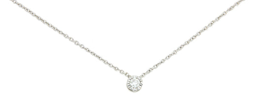 Cadena de oro blanco y diamante central - Roman Joyero