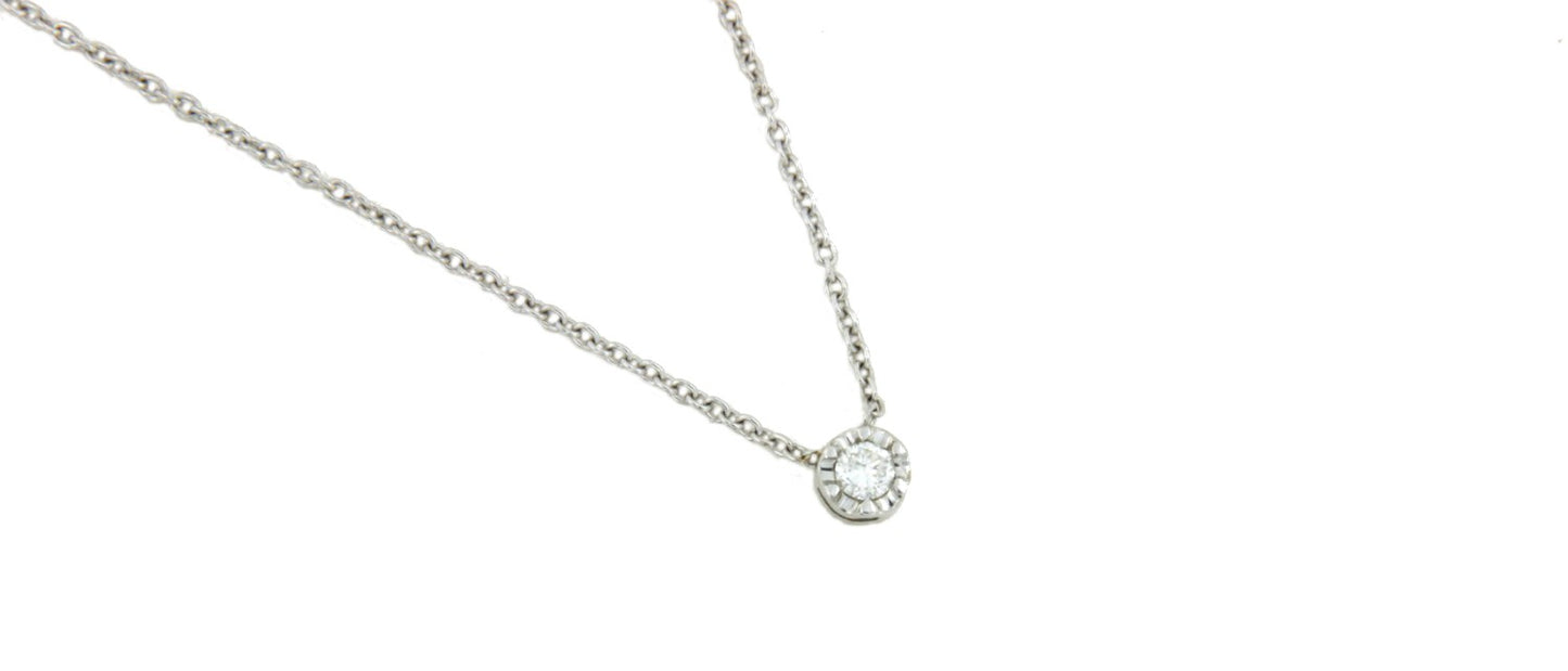 Cadena de oro blanco y diamante central - Roman Joyero