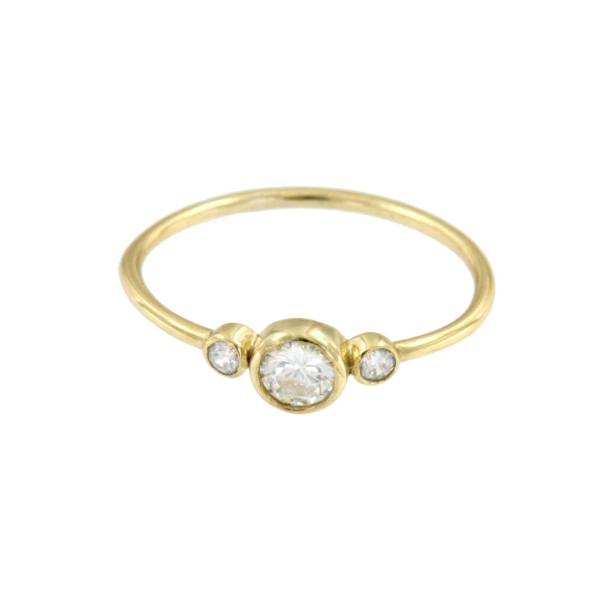 Anillos de plata chapados con diferentes tamaños en circonitas - Roman Joyero