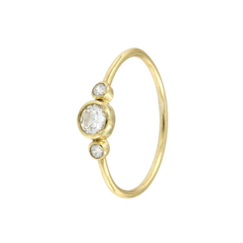 Anillos de plata chapados con diferentes tamaños en circonitas - Roman Joyero