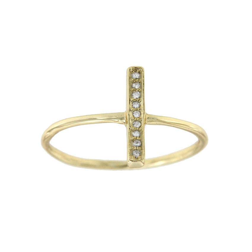 Anillo fino de plata de primera ley con barra de circonitas - Roman Joyero