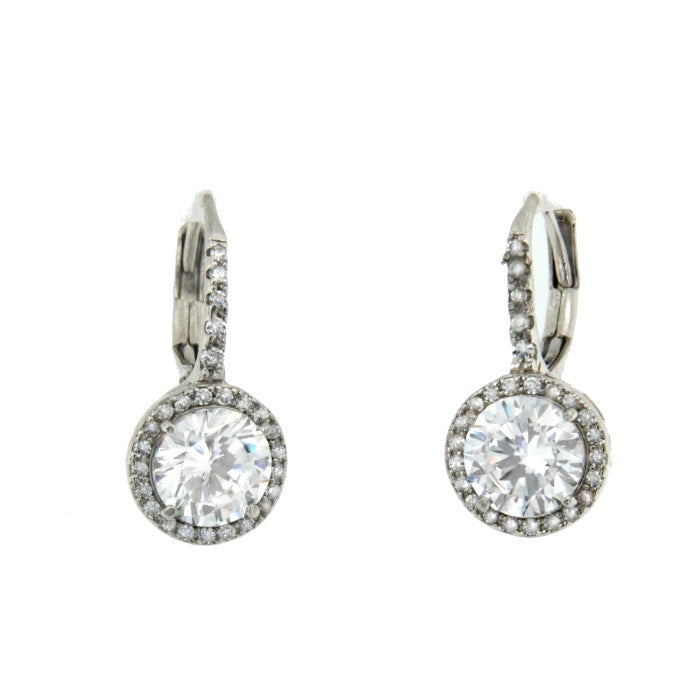 Pendientes de plata ley con cierre catalán y circonitas - Roman Joyero