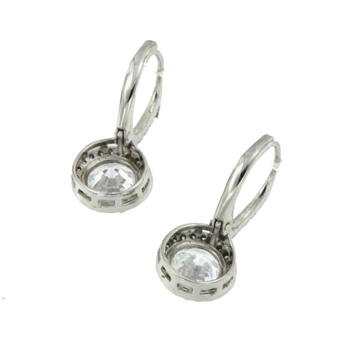 Pendientes de plata ley con cierre catalán y circonitas - Roman Joyero