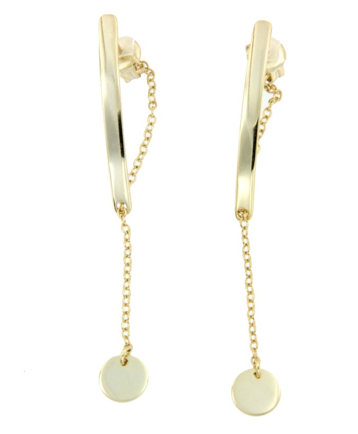 Pendiente original en plata chapada en oro con cierre mariposa - Roman Joyero