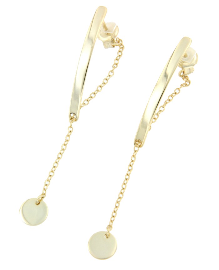 Pendiente original en plata chapada en oro con cierre mariposa - Roman Joyero