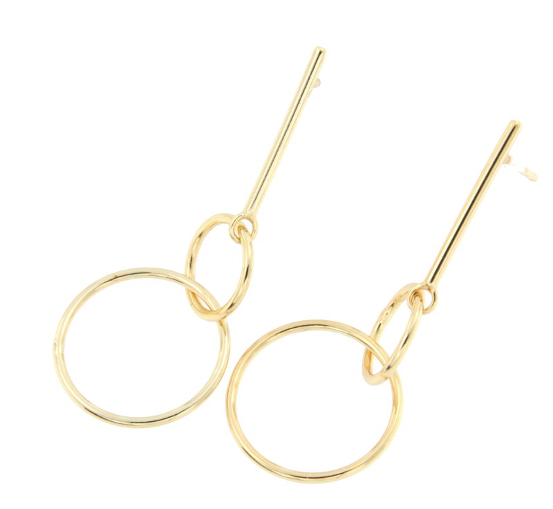 Pareja de pendientes largos clásicos en plata de primera ley - Roman Joyero