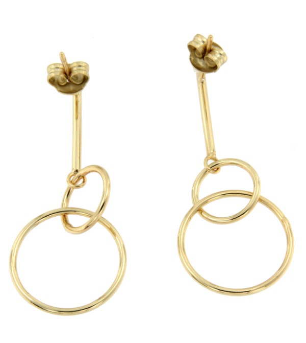 Pareja de pendientes largos clásicos en plata de primera ley - Roman Joyero