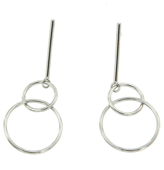 Pareja de pendientes largos clásicos en plata de primera ley - Roman Joyero