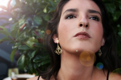 Pendientes de plata chapados para fiesta - Roman Joyero