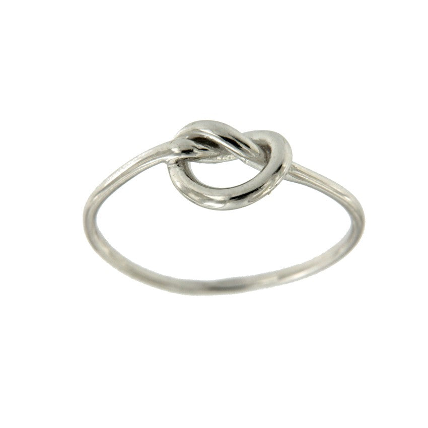 Alianza plata con baño de rodio y nudo de barco liso - Roman Joyero