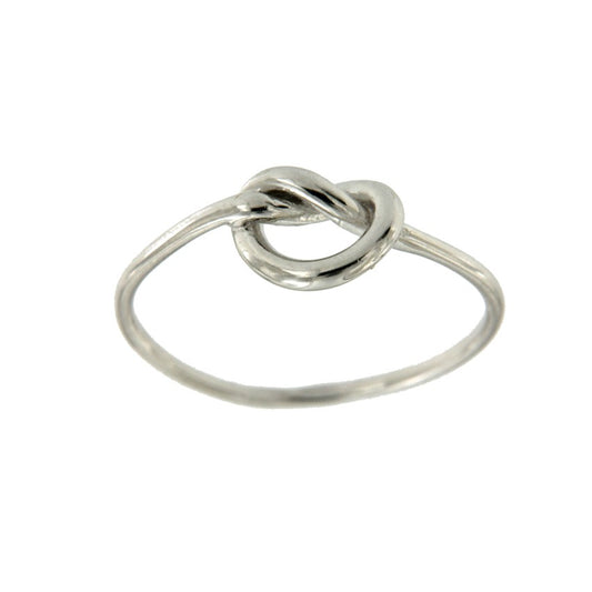 Alianza plata con baño de rodio y nudo de barco liso - Roman Joyero