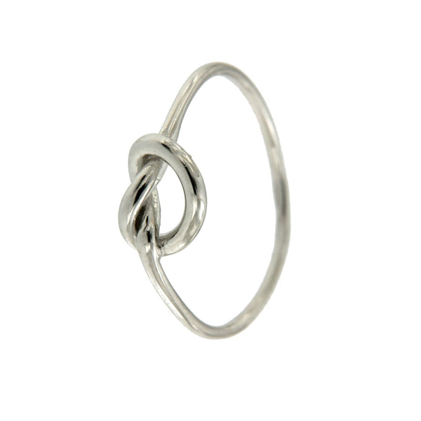 Alianza plata con baño de rodio y nudo de barco liso - Roman Joyero