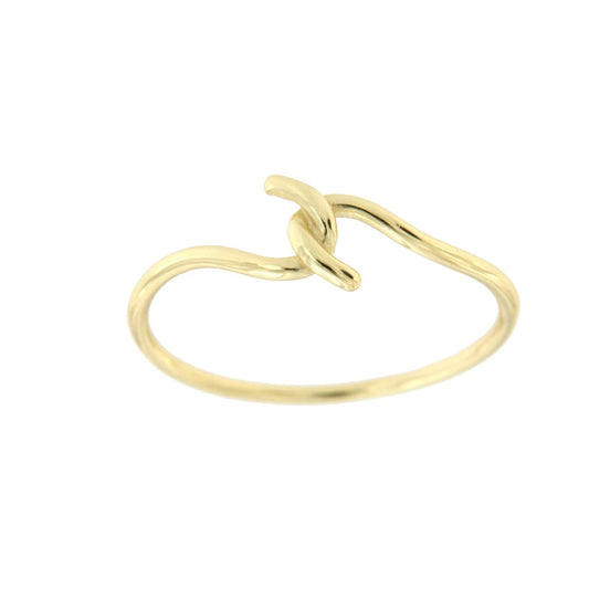 Anillo fino plata con baño de oro y ganchos cruzados - Roman Joyero